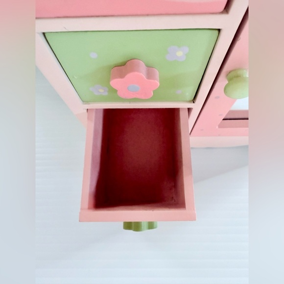 Maggie Miller Children’s Collection Wood Jewelry Box Pink Dresser Owls Flowers - Picture 5 of 14
